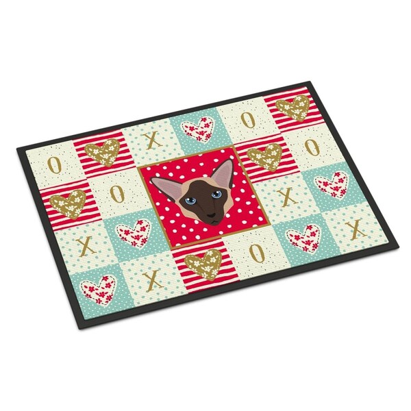 Carolines Treasures 24 x 36 in. Colorpoint Longhair Cat Love Indoor or Outdoor Mat CK5104JMAT - main